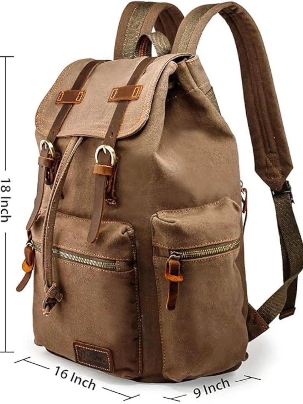 GEARONIC Vintage Canvas Backpack, Casual Daypack Backpacks for Men Women Hiking